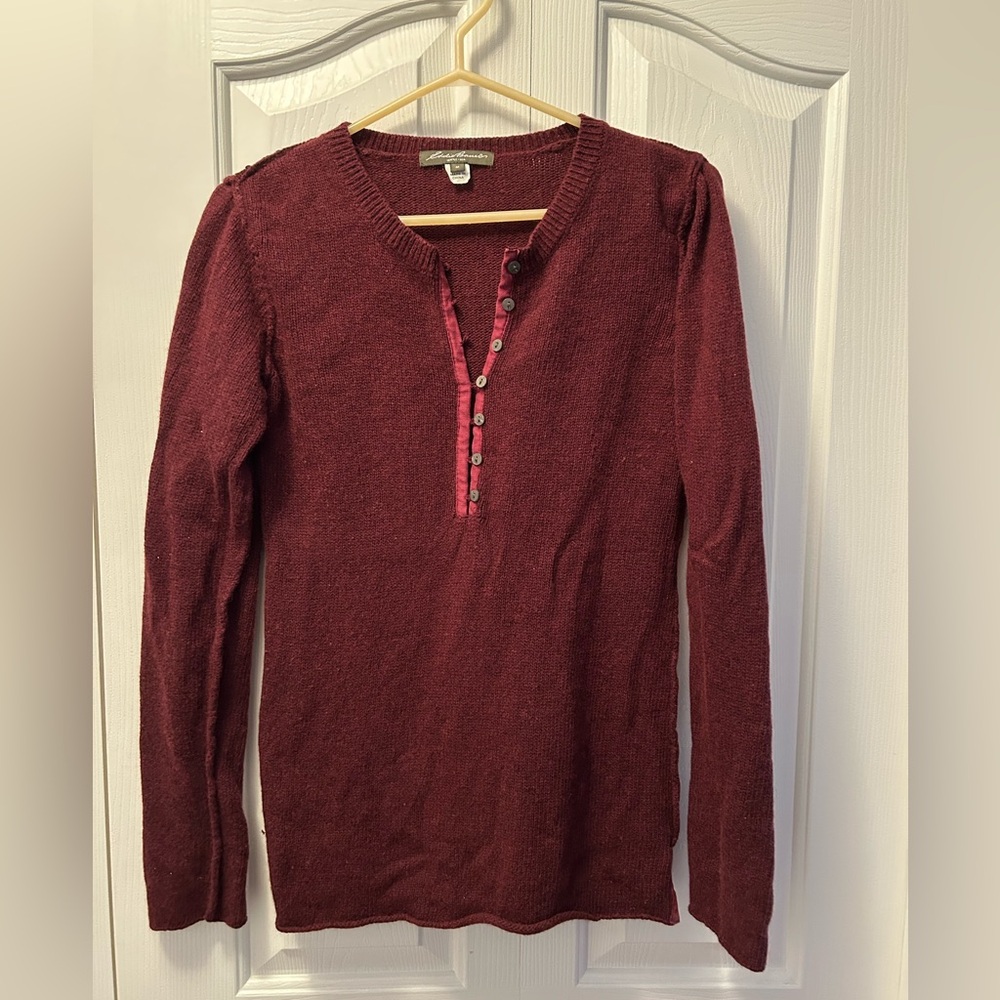 Eddie Bauer Maroon Knit Sweater Top